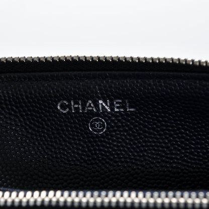 Chanel Caviar Chevron Quilted Large Zipped Clutch Navy 7 of 7