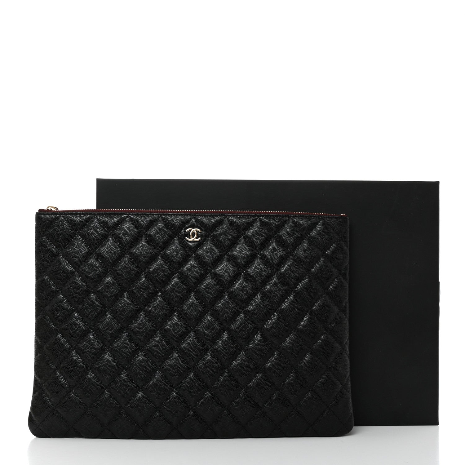 Chanel Caviar Quilted Large Cosmetic Case Black 3 of 8