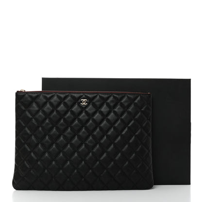 Chanel Caviar Quilted Large Cosmetic Case Black 3 of 8