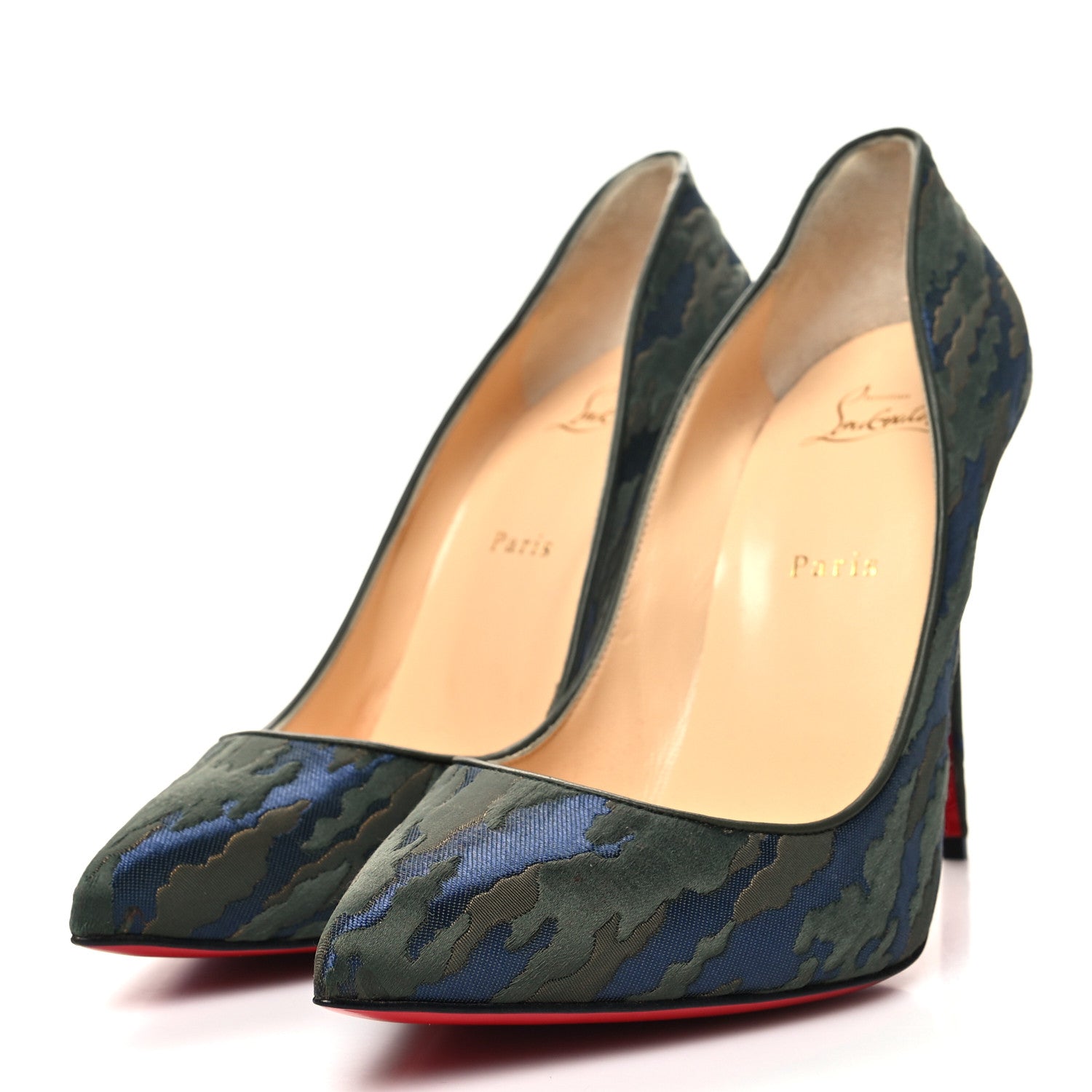 Christian Louboutin Jacquard Camouloubi Pigalle Follies 100 Pumps 41 Bavarios 3 of 7