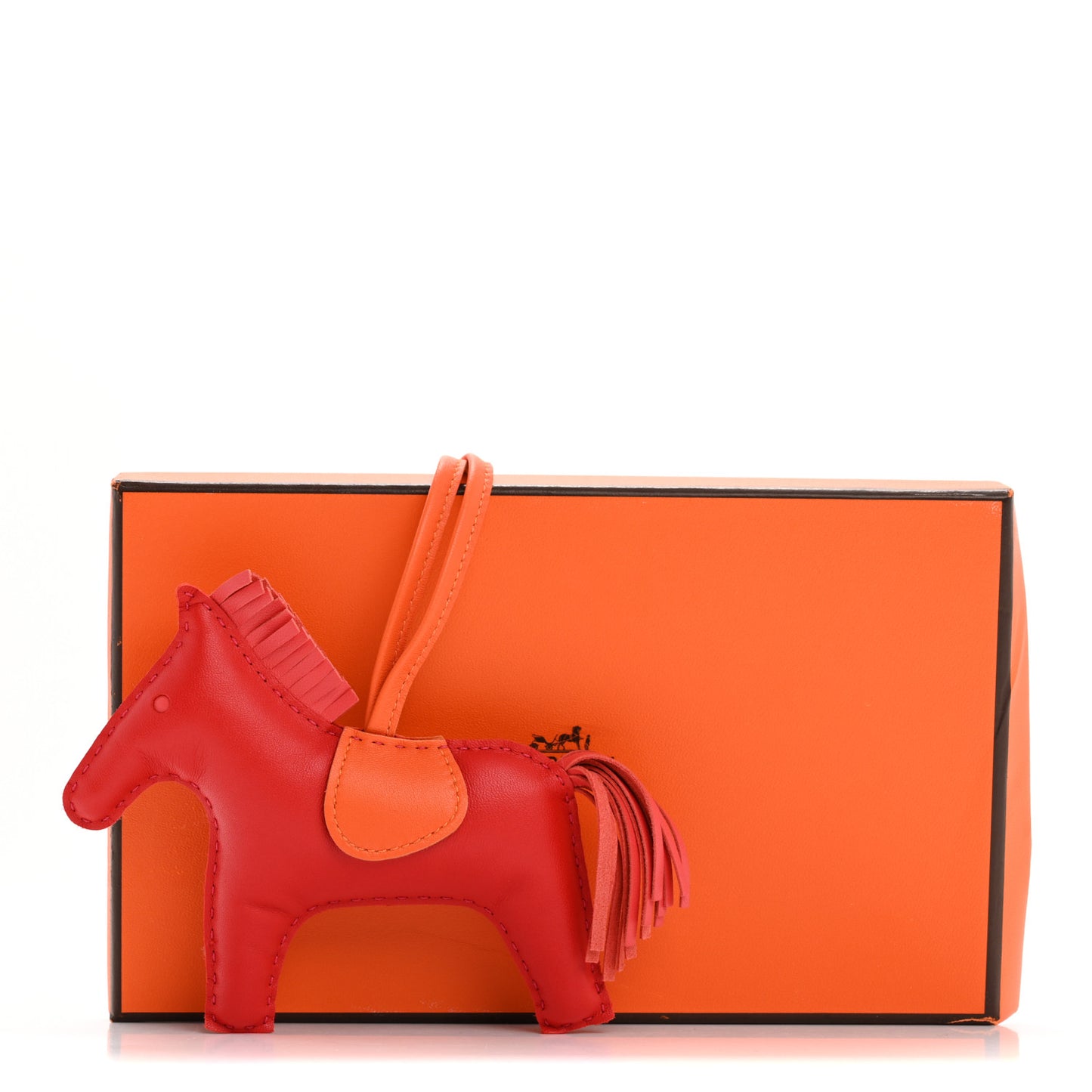 Milo Lambskin Grigri Rodeo Horse Bag Charm MM Rouge Rose Indien Jaipur Feu