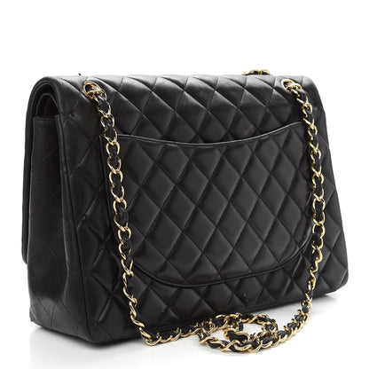 Chanel Lambskin Quilted Maxi Double Flap Black 3 of 12