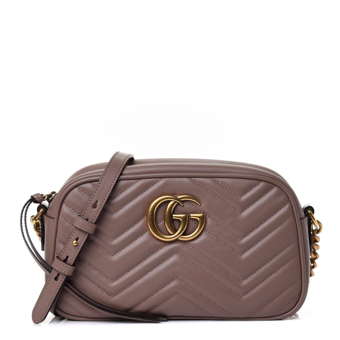 Calfskin Matelasse Small GG Marmont Chain Shoulder Bag Porcelain Rose