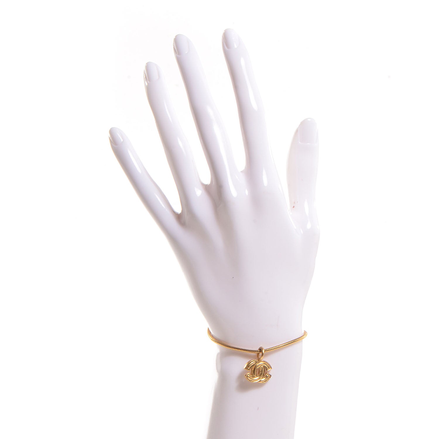 Chanel CC Logo Charm Bracelet Gold 2 of 6