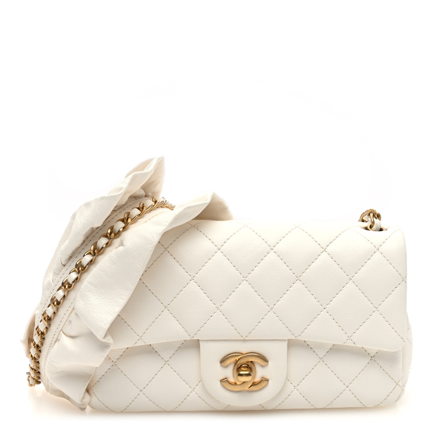 Chanel Calfskin Quilted Mini Romance Rectangular Flap White 1 of 10