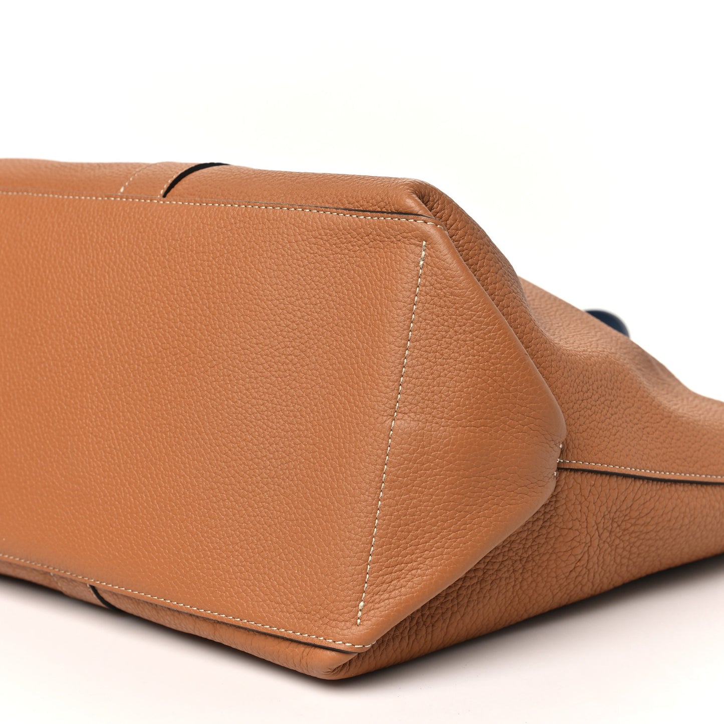 Taurillon Gex Calfskin Duo Reversible Tote GM Bleu Acier Canelle