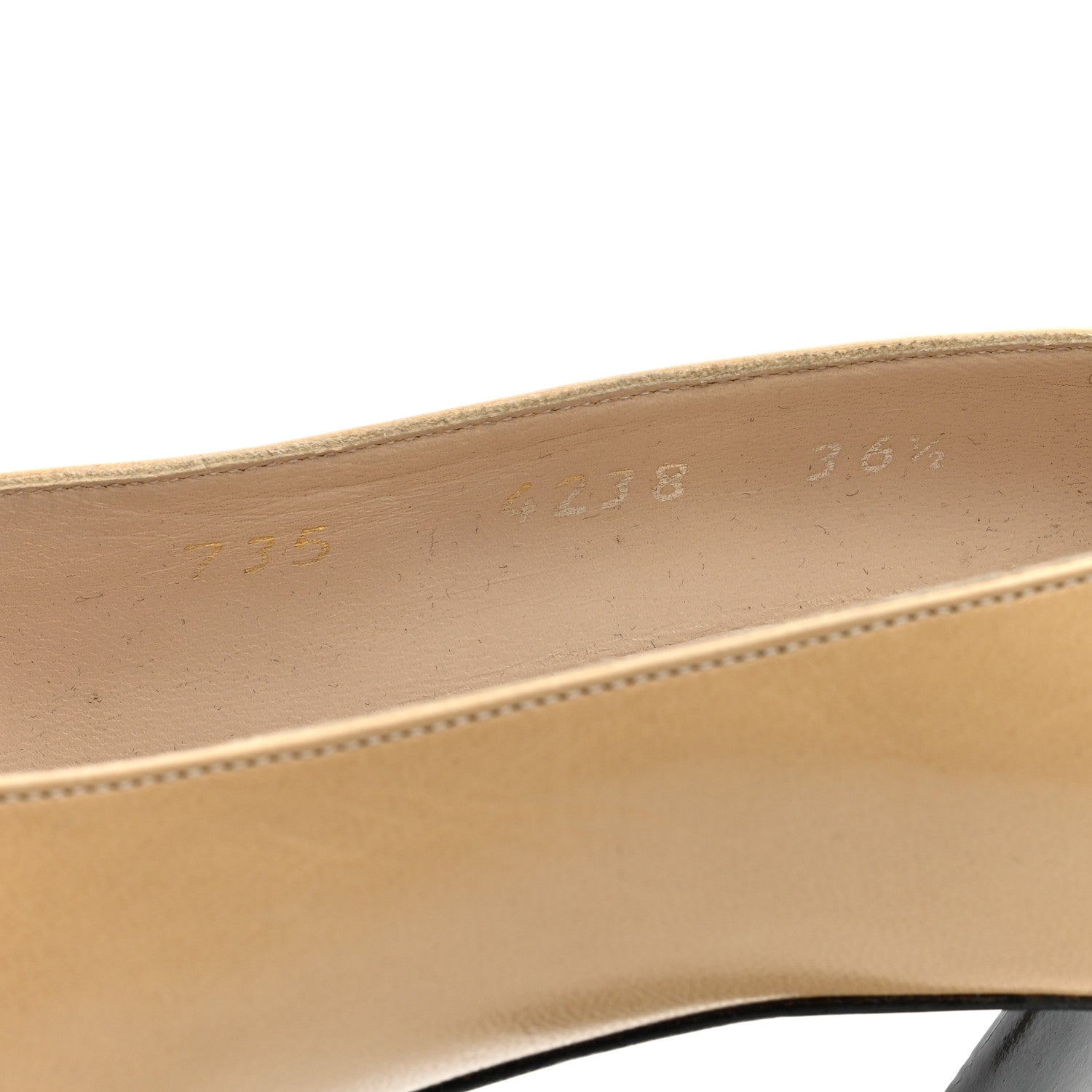 Chanel Lambskin Cap Toe CC Pumps 36.5 Beige Black 1674274