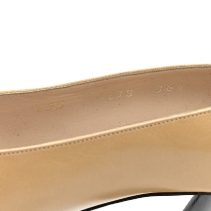 Chanel Lambskin Cap Toe CC Pumps 36.5 Beige Black 10 of 11