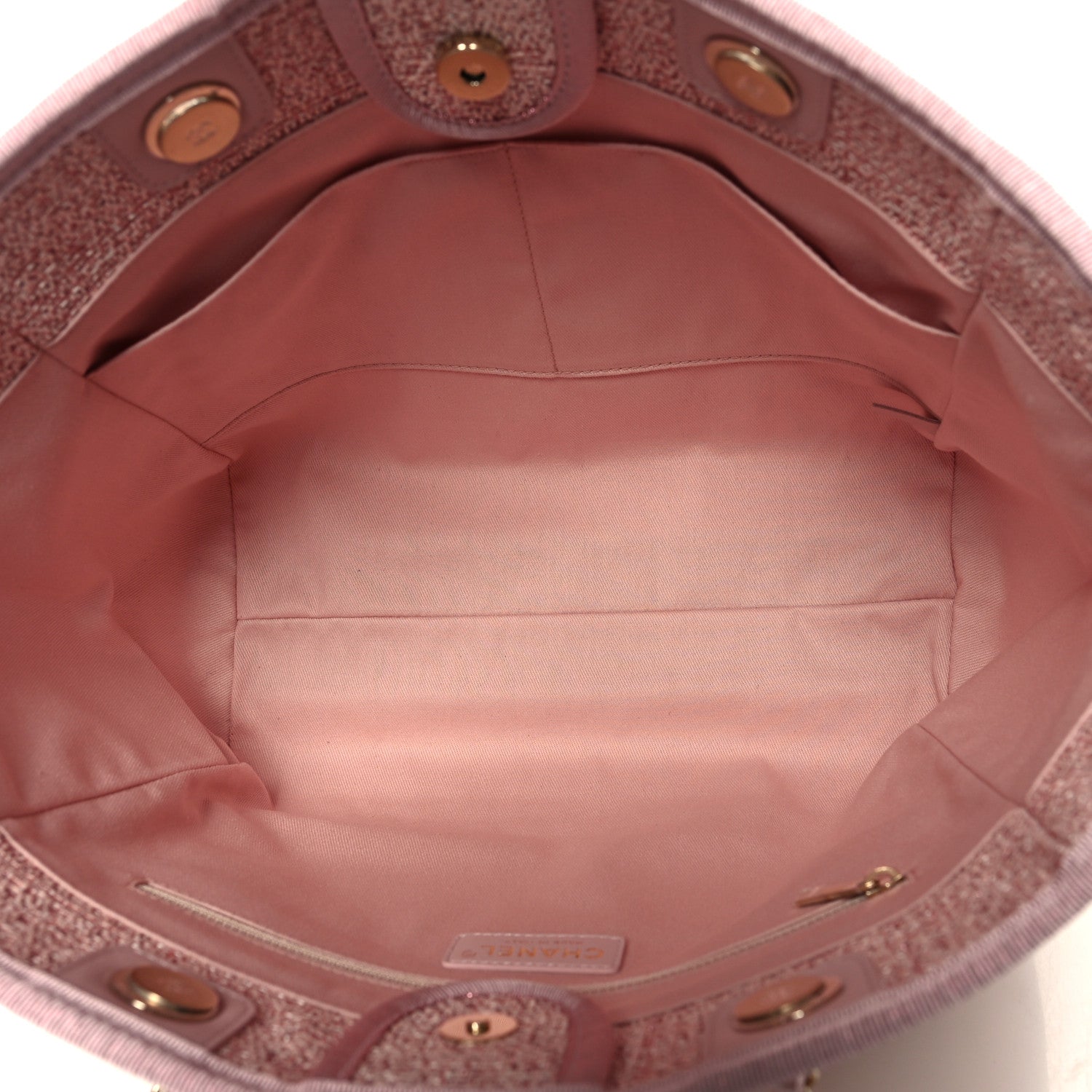 Chanel Lurex Boucle Small Deauville Tote Pink 5 of 10