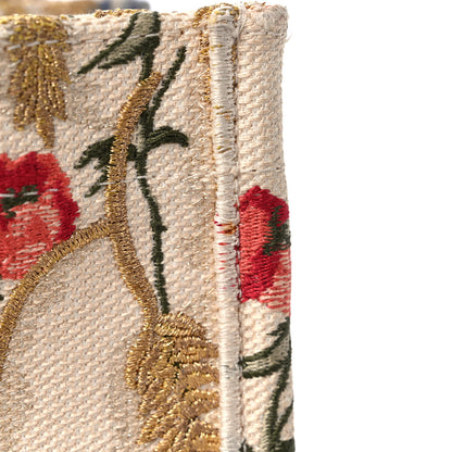 Christian Dior Canvas Embroidered Medium Hibiscus Book Tote Beige Multicolor 12 of 15