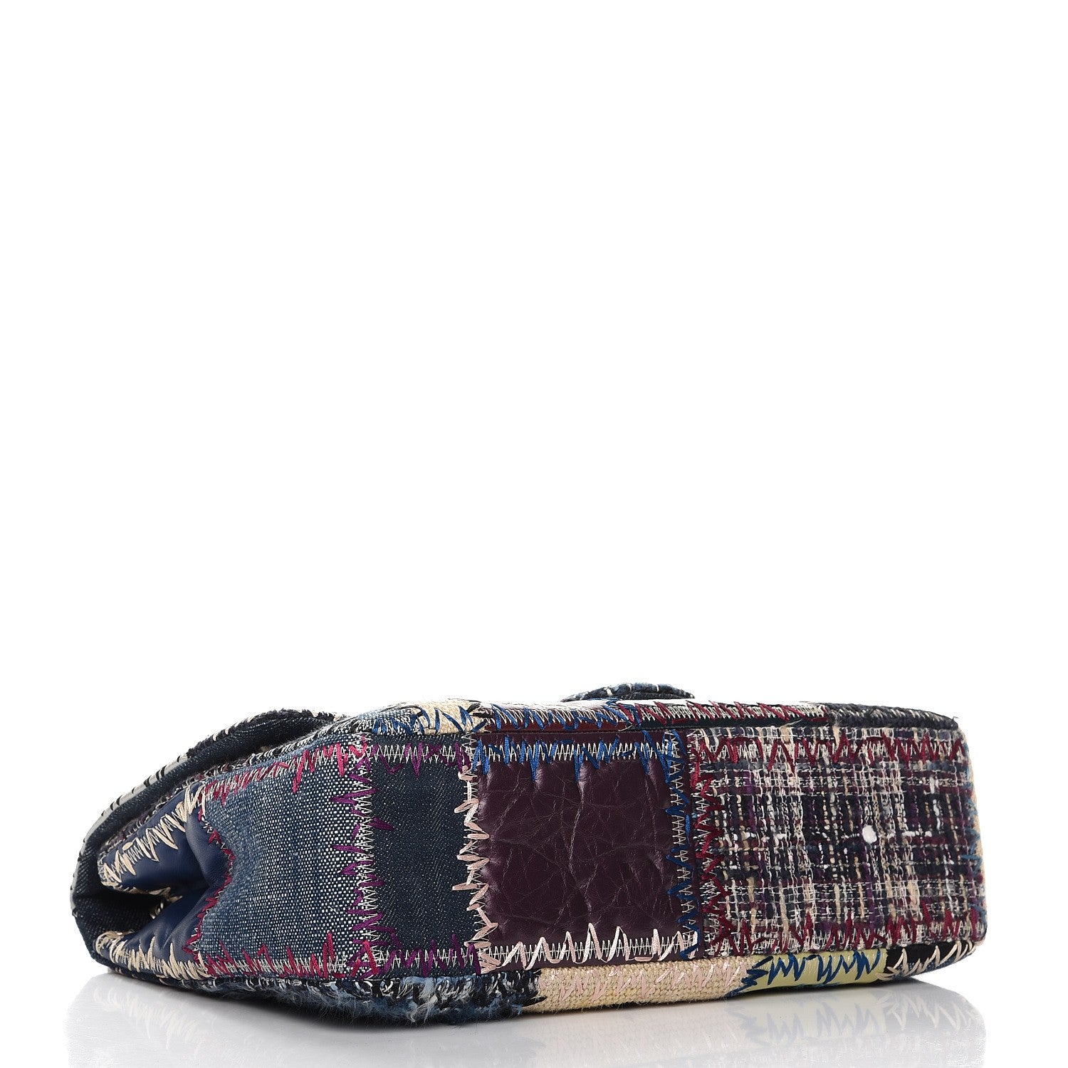 Chanel Denim Tweed Patchwork Jumbo Single Flap Multicolor 3 of 7