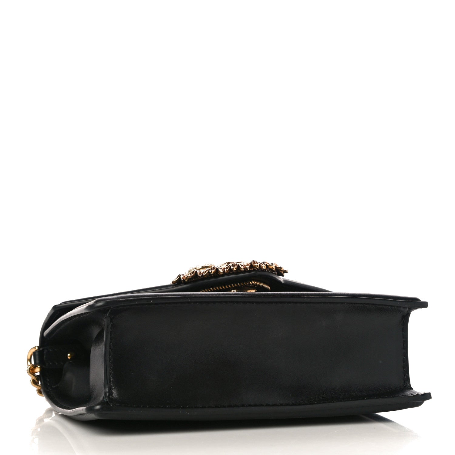 Dolce & Gabbana Smooth Calfskin Small Devotion Envelope Top Handle Bag Black 4 of 10