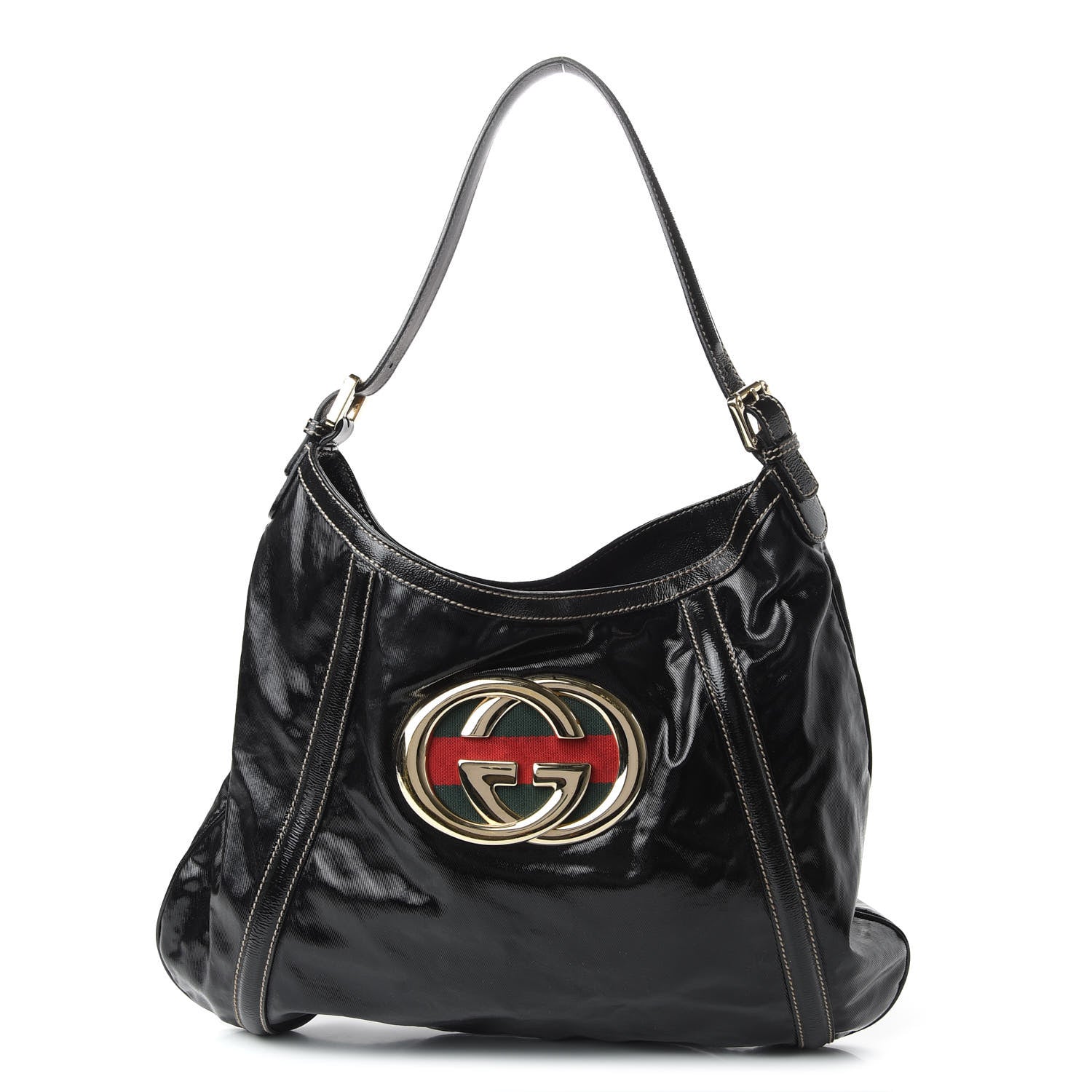Gucci Dialux Medium Britt Shoulder Bag Black 1 of 10