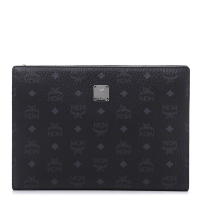 MCM Visetos Medium Zip Pouch Black 1 of 10