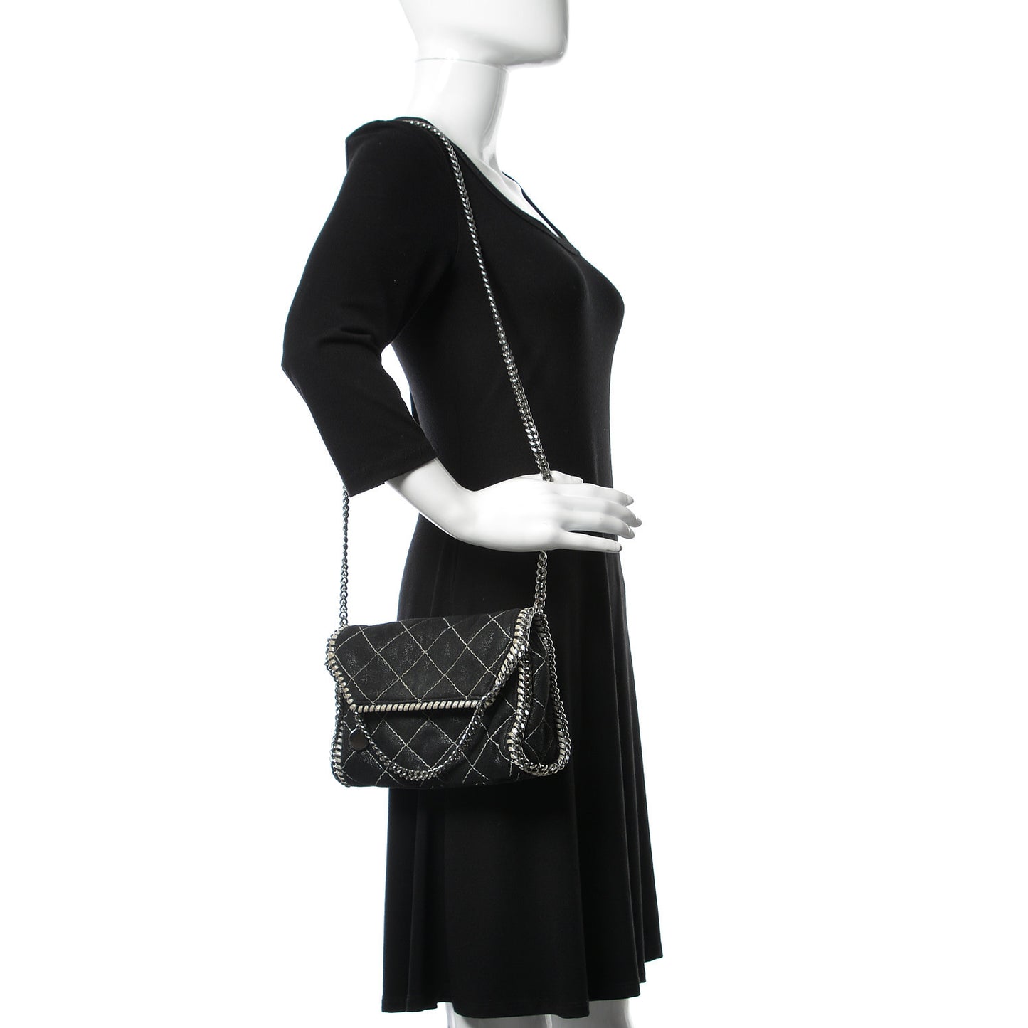 Shaggy Deer Quilted Mini Falabella Black