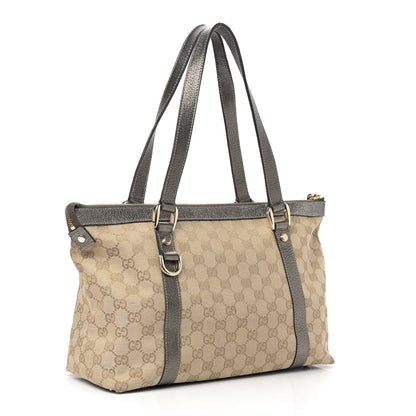 Gucci Monogram Medium Abbey Tote Metallic 2 of 11