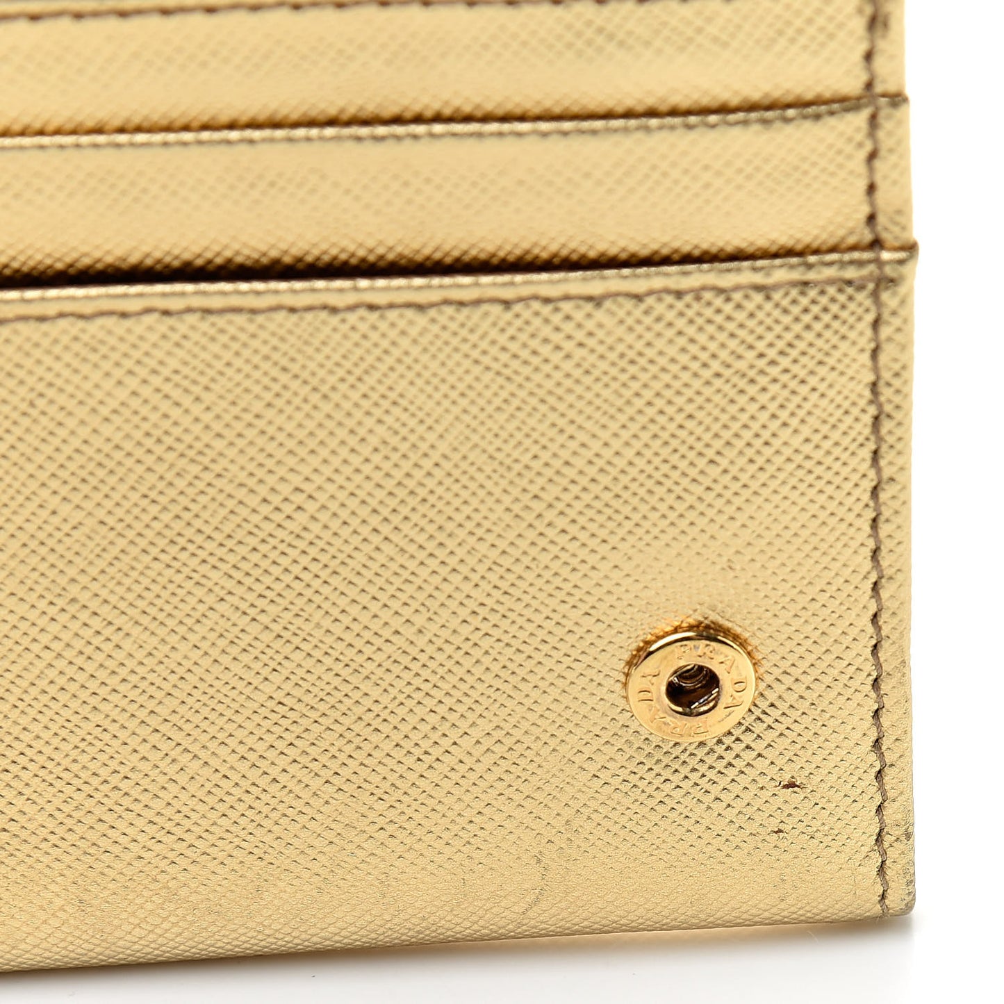 Metallic Saffiano Metal Continental Flap Wallet Platino