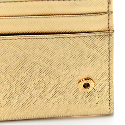 Prada Metallic Saffiano Metal Continental Flap Wallet Platino 10 of 13