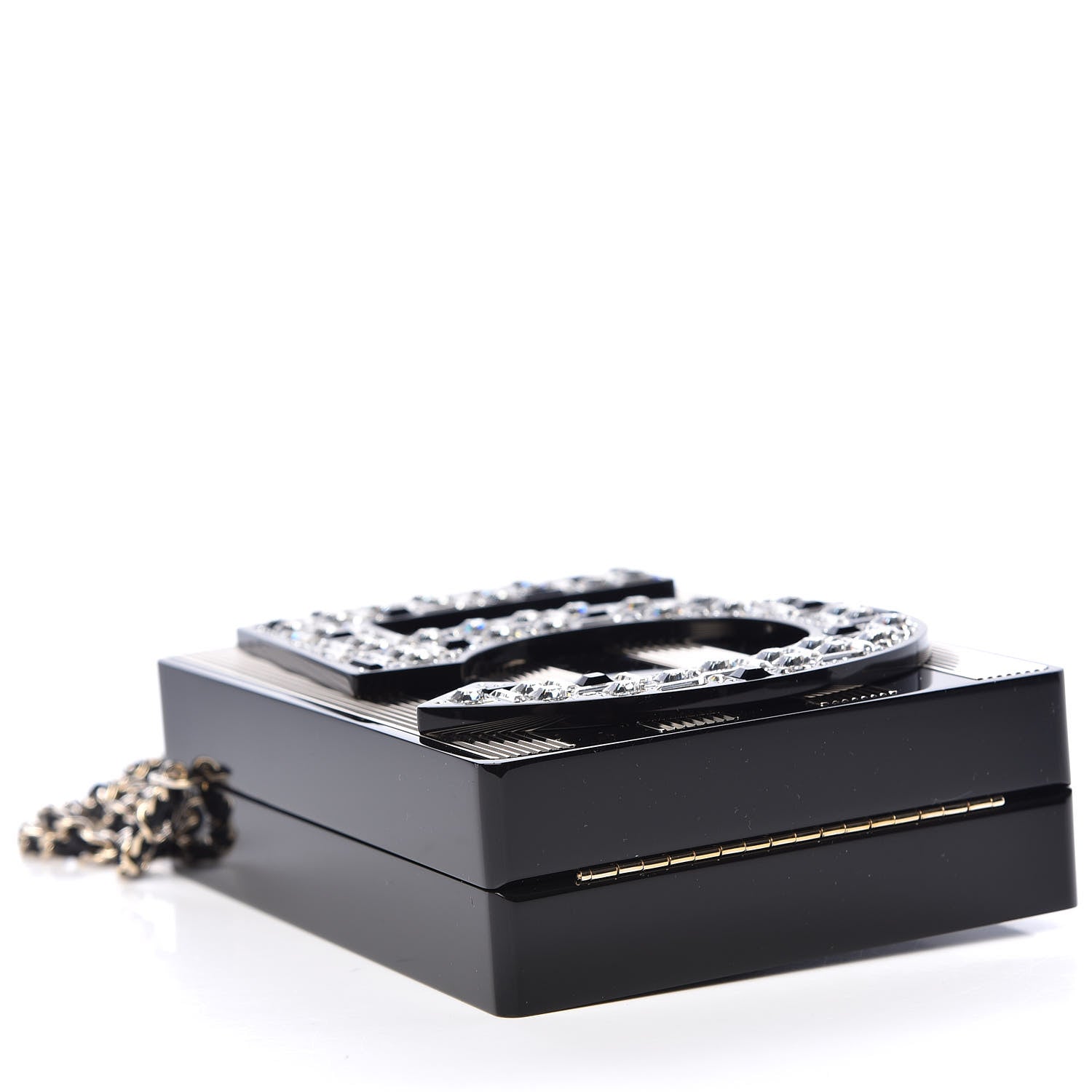Chanel Plexiglass Strass N°5 Minaudiere Black Gold 4 of 11
