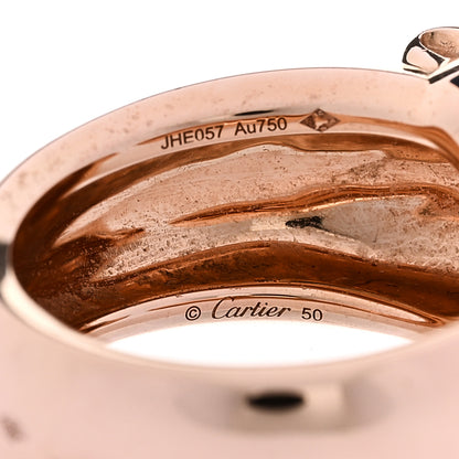 Cartier 18K Pink Gold Black Lacquer Tsavorite Black Onyx Medium Panthere De Cartier Ring 50 5.5 5 of 6