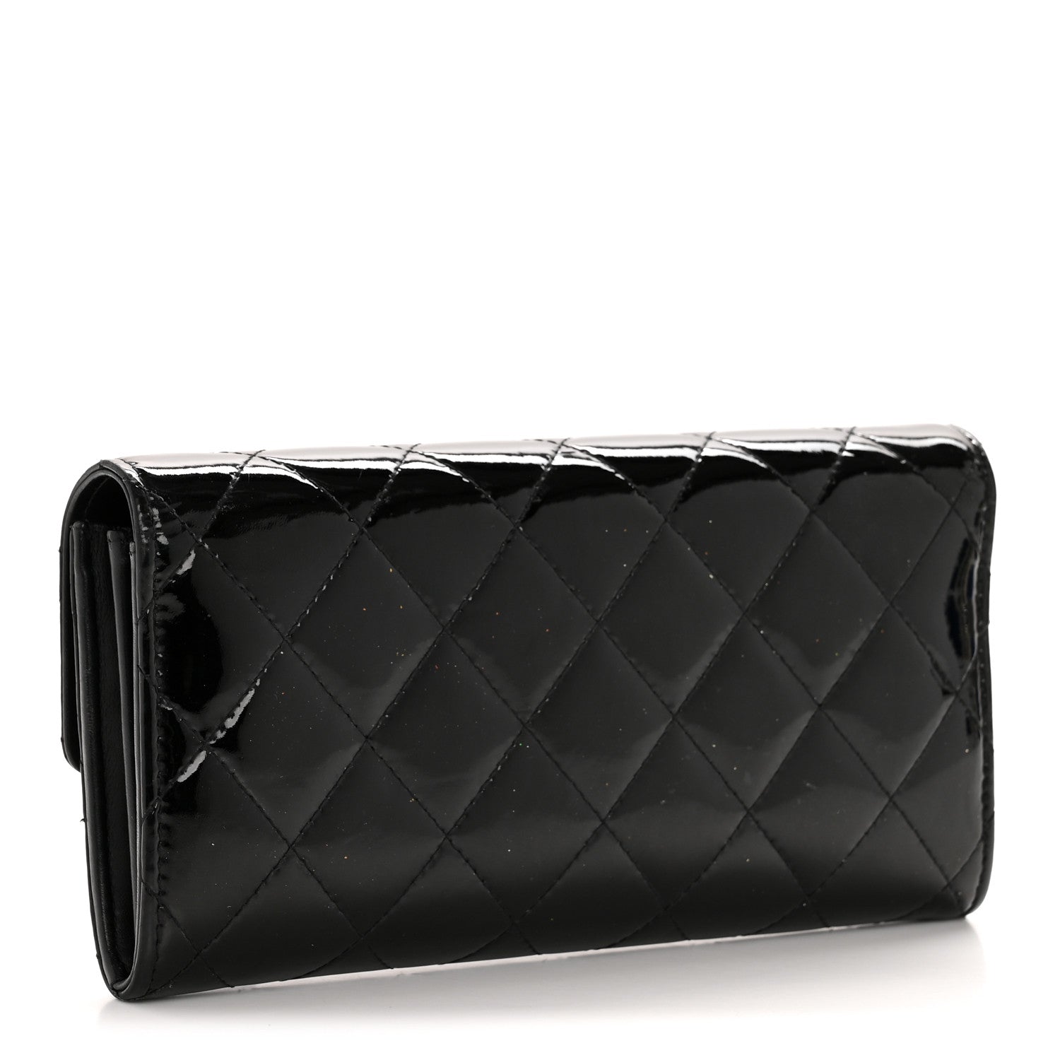 Chanel Patent Quilted Large Brilliant Flap Wallet Black 3 of 13