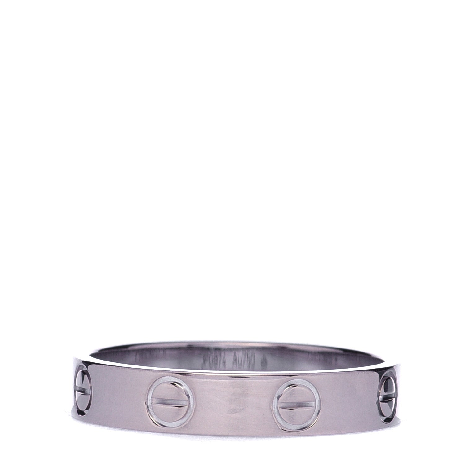 Cartier 18K White Gold 3.5mm LOVE Wedding Band Ring 52 6 3 of 8