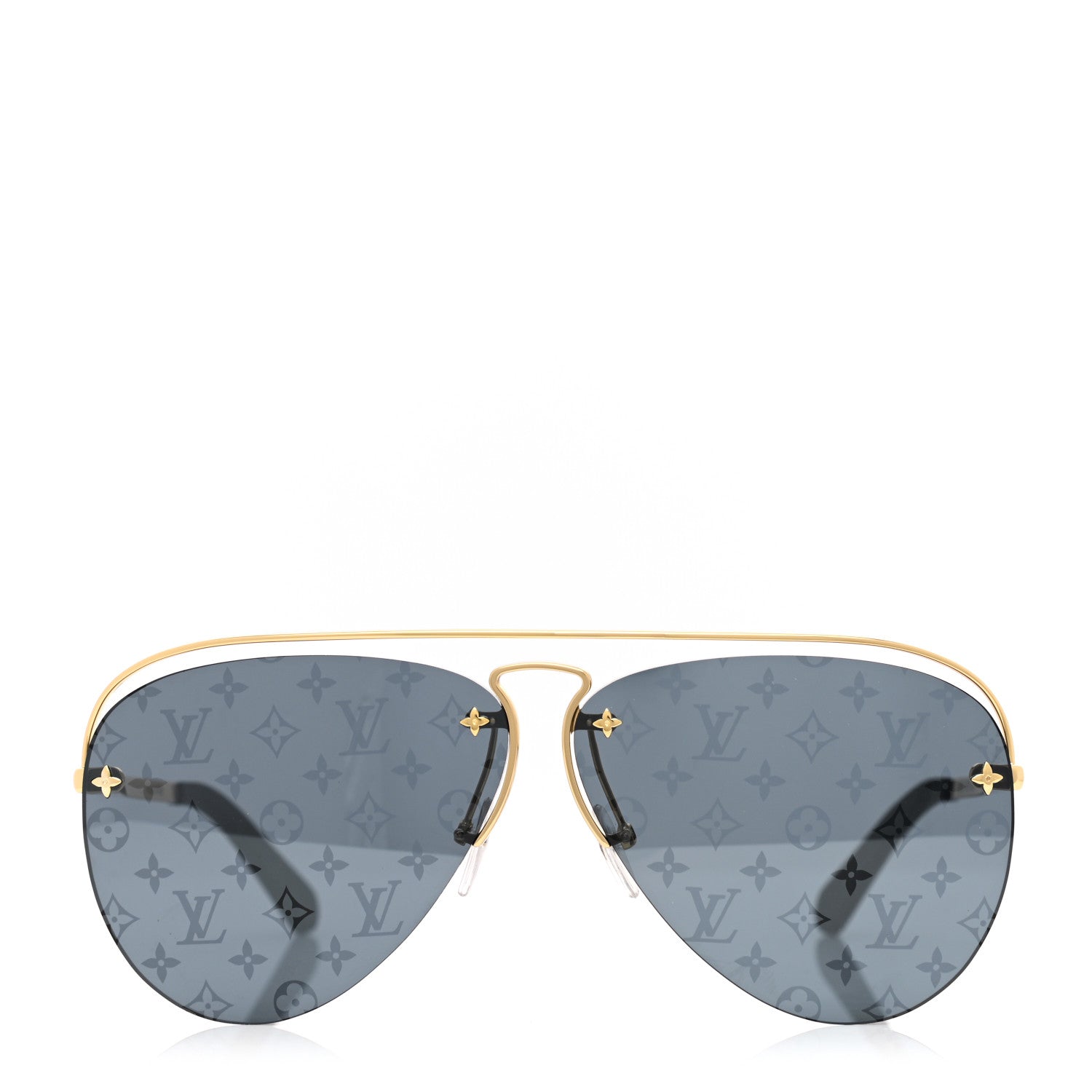 Louis Vuitton Monogram Grease Sunglasses Z1172W Gold 2 of 7