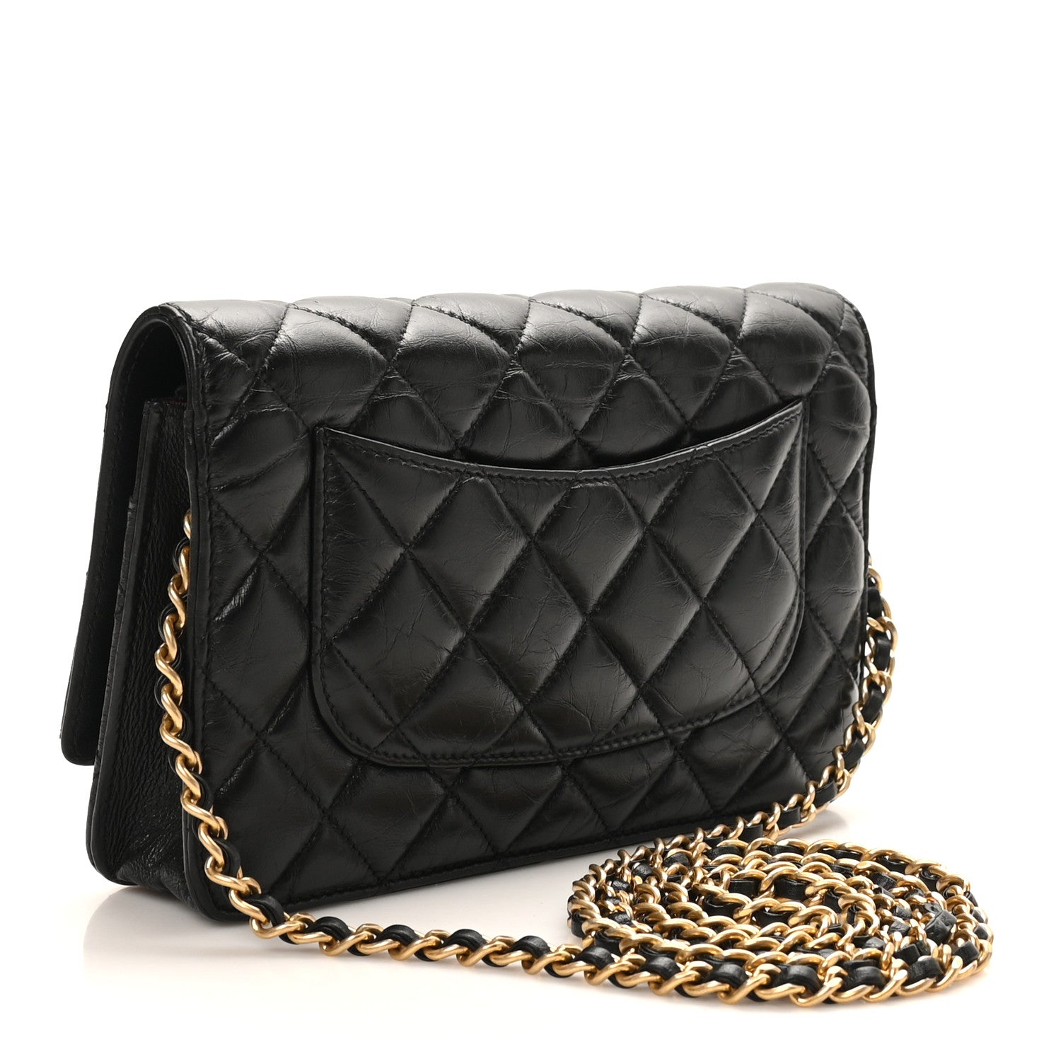 Chanel Aged Calfskin Lucky Charms 2.55 Reissue Wallet on Chain WOC Black 3 of 11