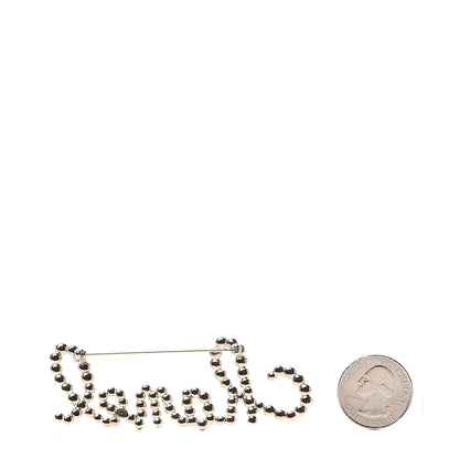 Chanel Metal Glass Swirling Pearls Brooch Pin Gold 2 of 4
