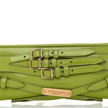 Burberry Patent Bridle Calfskin Parmoor Clutch Bag Lemon Green 9 of 12