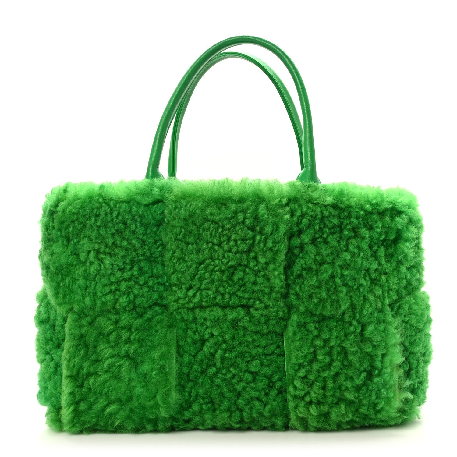 Bottega Veneta Shearling Small Intrecciato Arco Tote Parakeet 1 of 9
