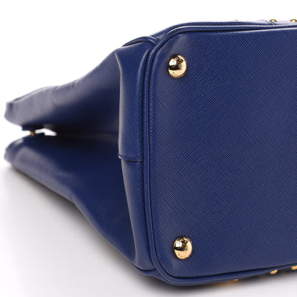 Prada Saffiano Studded Medium Double Zip Tote Bluette 6 of 7