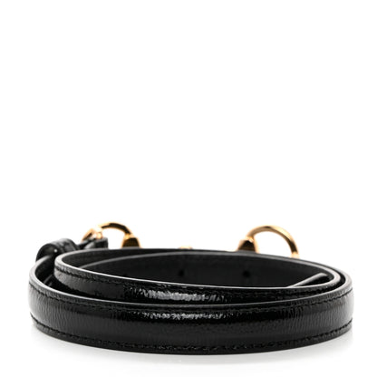 Gucci Vernice Naplak Horsebit Skinny Belt 70 28 Black 2 of 5