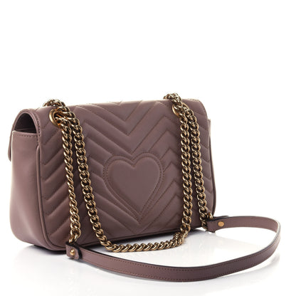 Gucci Calfskin Matelasse Small GG Marmont Shoulder Bag Porcelain Rose 2 of 4