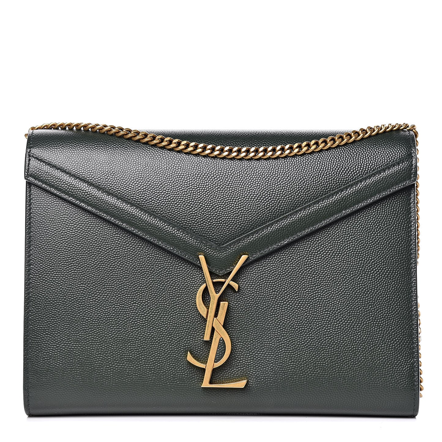 Grain De Poudre Monogram Cassandra Chain Wallet Vert Fonce