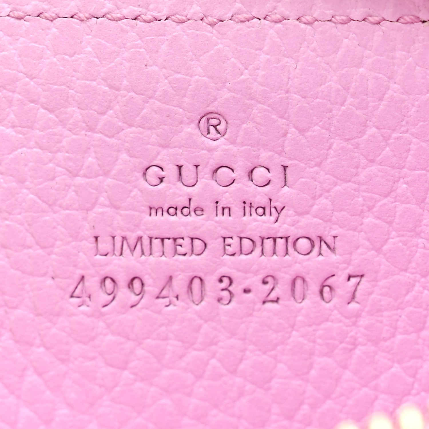 Gucci Dollar Calfskin Bosco Zip Around Key Case Malva 6 of 7