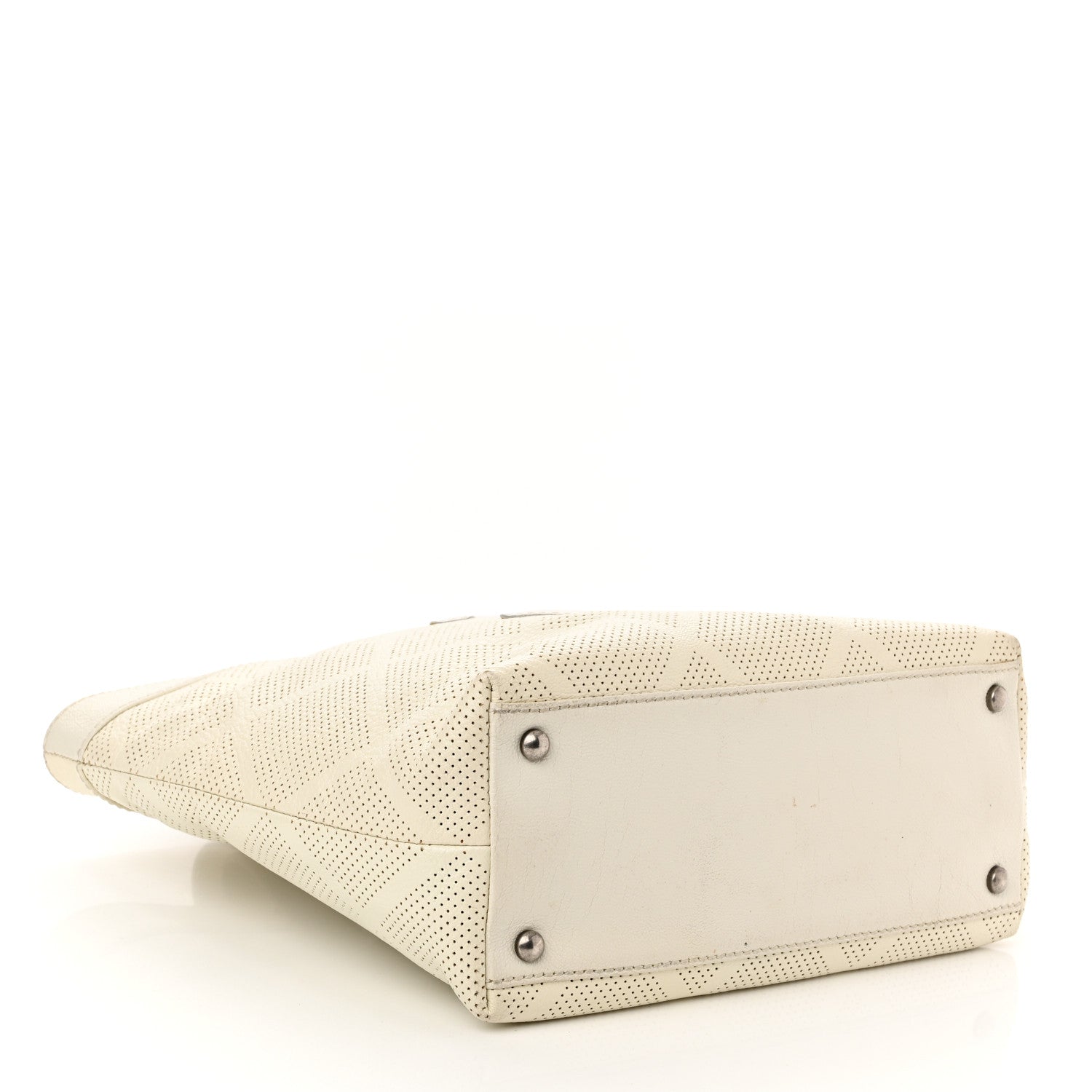 Chanel Goatskin Perforated Large CC Tote White 4 of 16