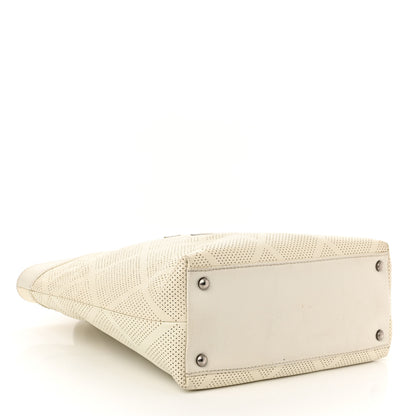 Chanel Goatskin Perforated Large CC Tote White 4 of 16