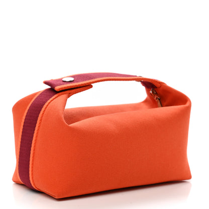 Hermes Canvas Small Bride-A-Brac Pouch Orange Burgundy 3 of 6