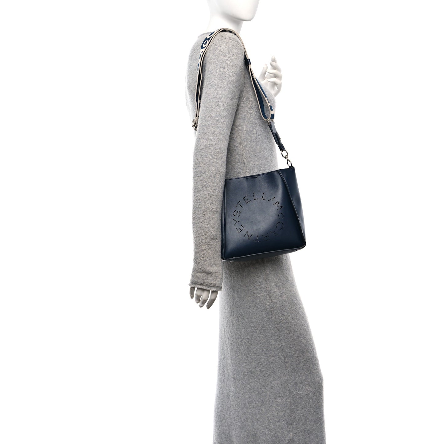 Eco Alter Nappa Perforated Logo Mini Crossbody Navy