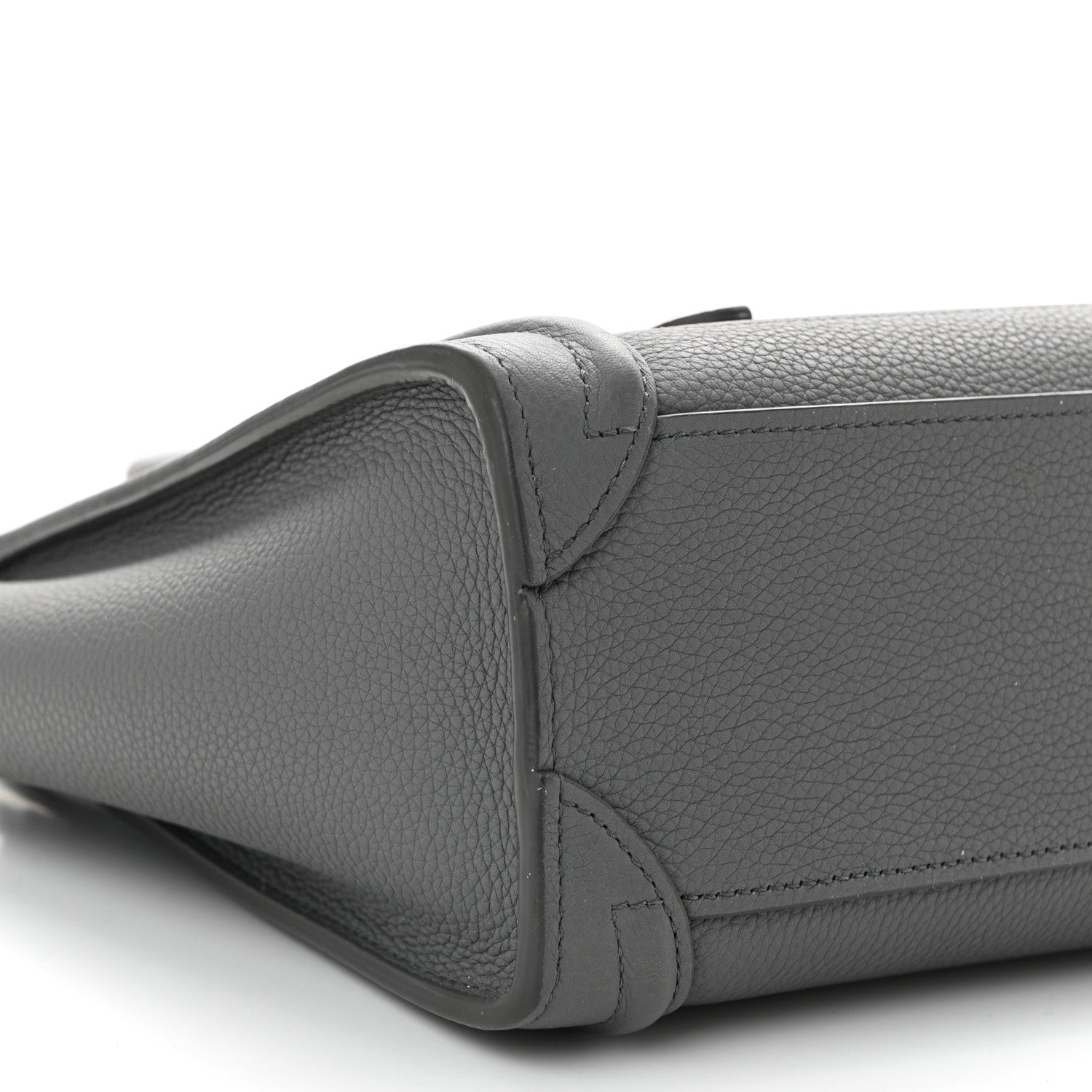 Celine Drummed Calfskin Nano Luggage Kohl 10 of 14