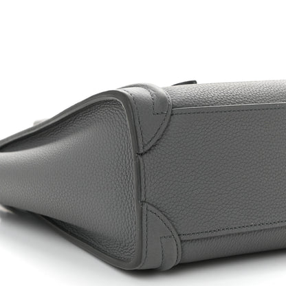 Celine Drummed Calfskin Nano Luggage Kohl 10 of 14