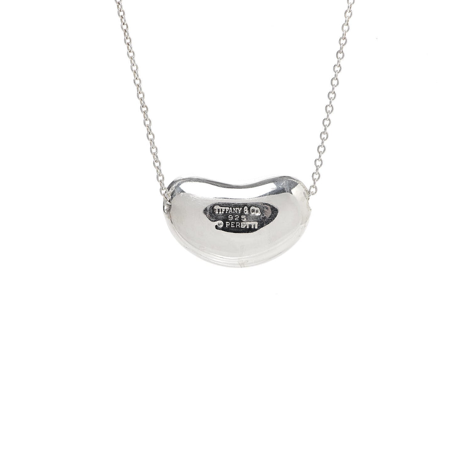 Sterling Silver 20mm Elsa Peretti Bean Pendant Necklace