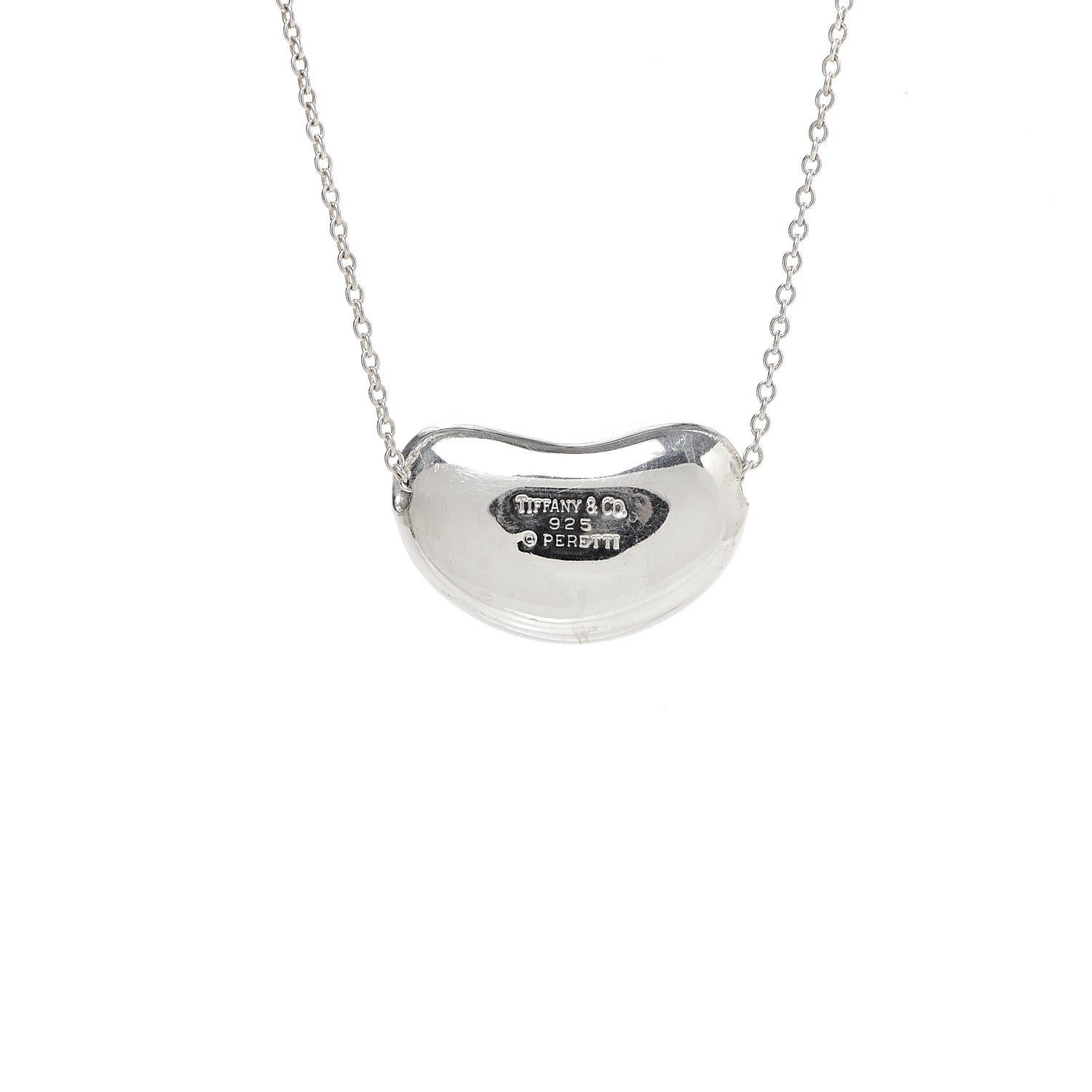 Tiffany Sterling Silver 20mm Elsa Peretti Bean Pendant Necklace 6 of 6