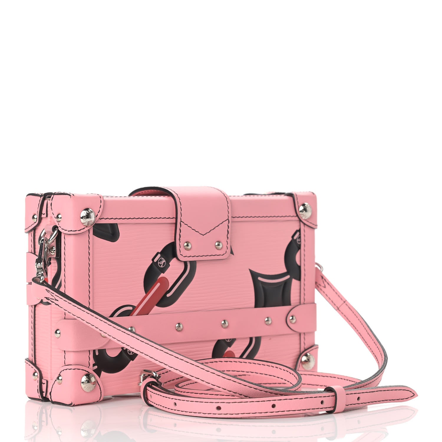 Louis Vuitton Epi Chain Flower Petite Malle Pink 2 of 8