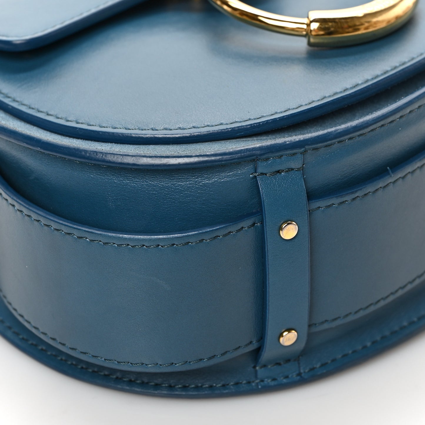 Calfskin Suede Small Tess Bag Vinyl Blue