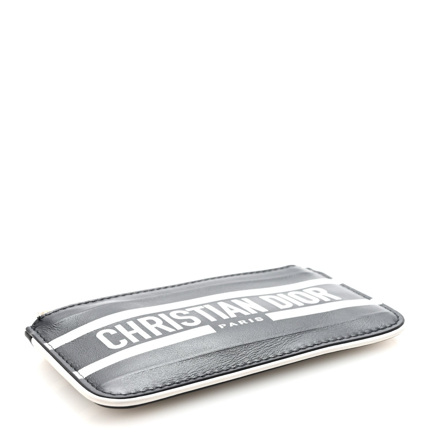 Christian Dior Calfskin Vibe Zip Key Wallet Blue White 4 of 7