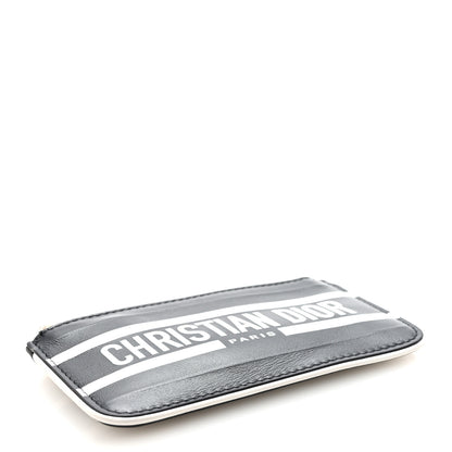 Christian Dior Calfskin Vibe Zip Key Wallet Blue White 4 of 7