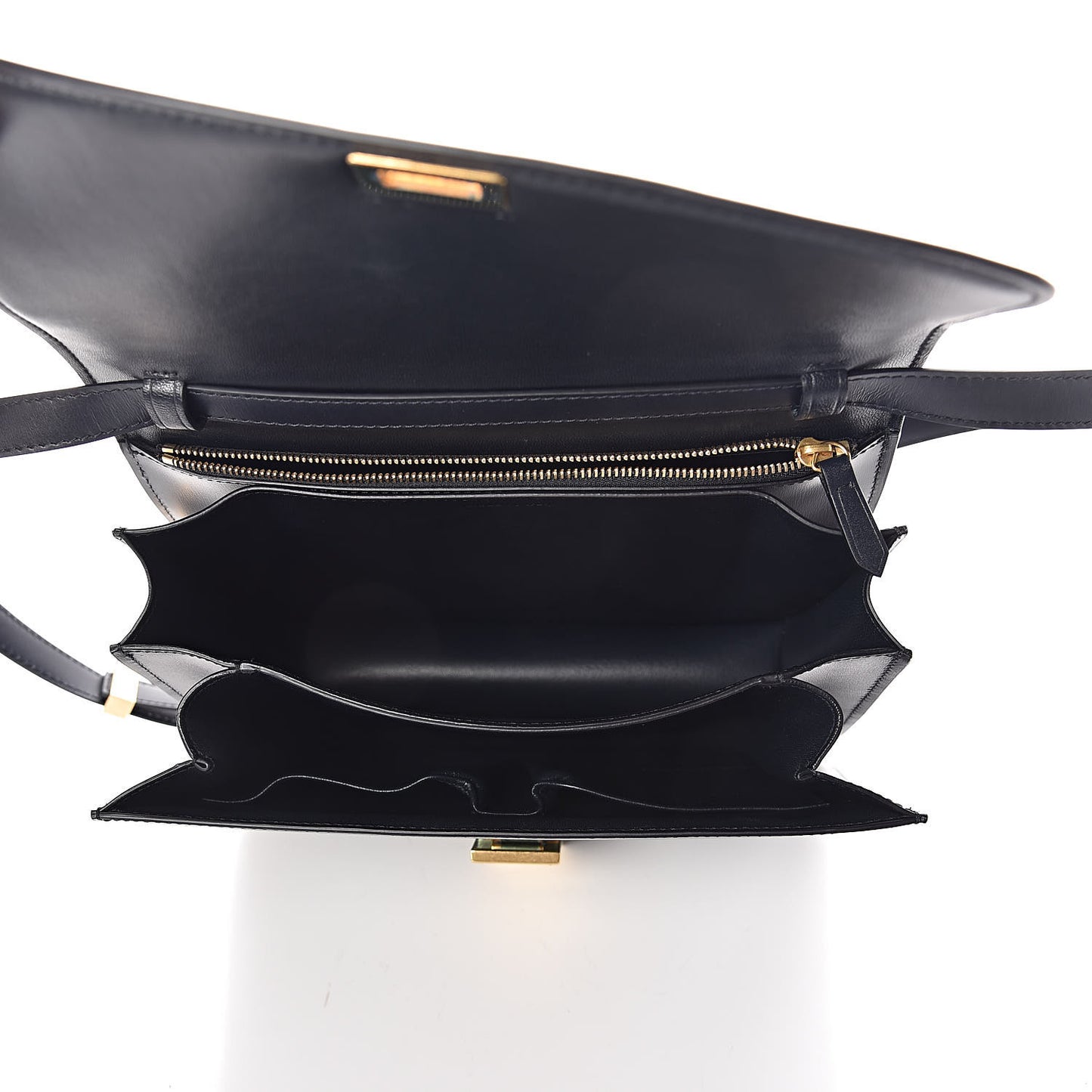 Box Calfskin Medium Classic Box Flap Bag Navy Blue