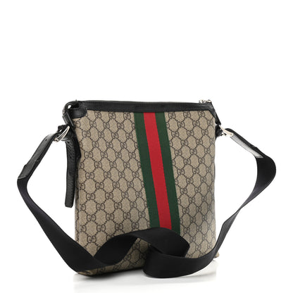 Gucci GG Supreme Monogram Web Messenger Bag Black 3 of 11